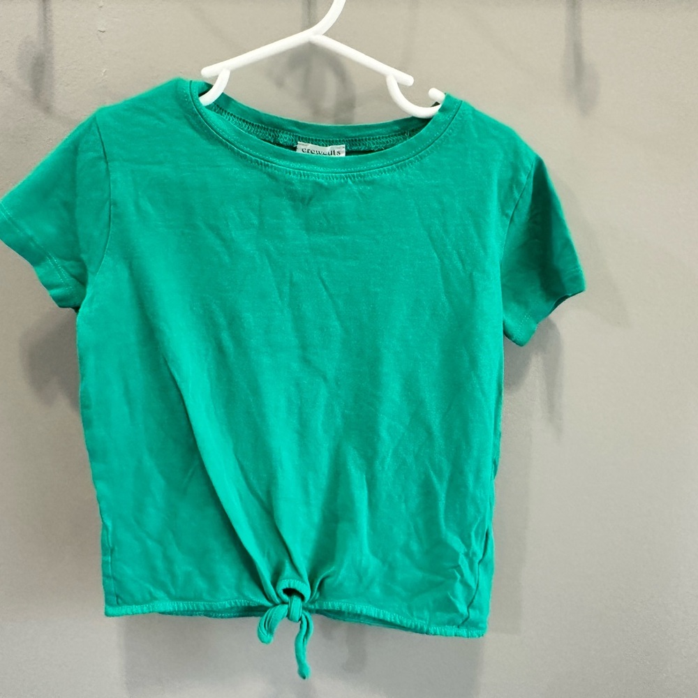 Crew Cuts Girls Green Tie-Front Tee